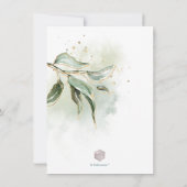 PixDezines Green Gold Eucalyptus Brunch Bubble Kaart (Achterkant)