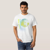 PixDezines Green Man, wereldbol T-shirt (Voorkant volledig)