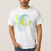 PixDezines Green Man, wereldbol T-shirt (Voorkant)