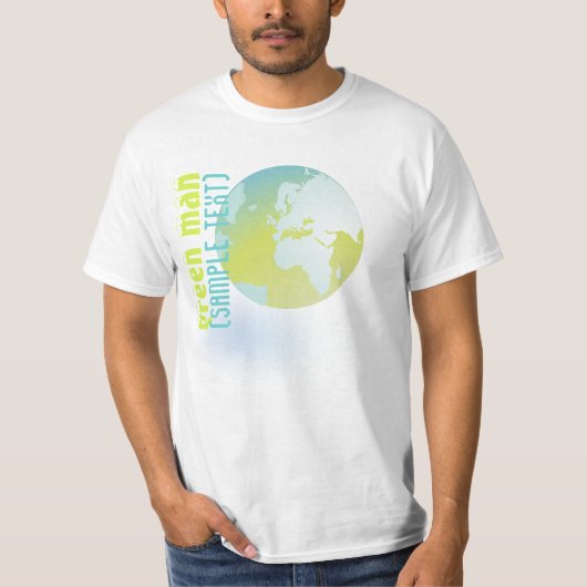 PixDezines Green Man, wereldbol T-shirt (Voorkant)
