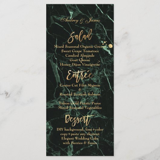 PixDezines Green Marble/Shine Menu/Faux Gold Menu (Achterkant)