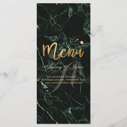 PixDezines Green Marble/Shine Menu/Faux Gold Menu (Voorkant)