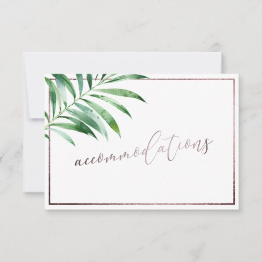 PixDezines Green Palm Frands Accommodaties RSVP Kaartje (Voorkant)