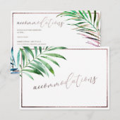 PixDezines Green Palm Frands Accommodaties RSVP Kaartje (Voorkant / Achterkant)
