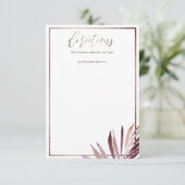 PixDezines Green Palm Fronds Routebeschrijving RSVP Kaartje (Staand voorkant)