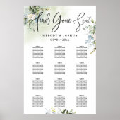 PixDezines Greenery Calligraphy, Seating Chart Poster (Voorkant)
