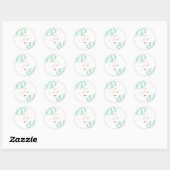 PixDezines Greenery, Monstera Seafoam Green Ronde Sticker (Vel)