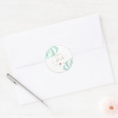 PixDezines Greenery, Monstera Seafoam Green Ronde Sticker (Envelop)