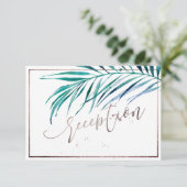 PixDezines Greenery Palm Fronds RECEPTIE RSVP Kaartje (Staand voorkant)