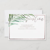 PixDezines Greenery Palm Fronds RECEPTIE RSVP Kaartje (Achterkant)
