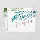 PixDezines Greenery Palm Fronds RECEPTIE RSVP Kaartje (Voorkant / Achterkant)