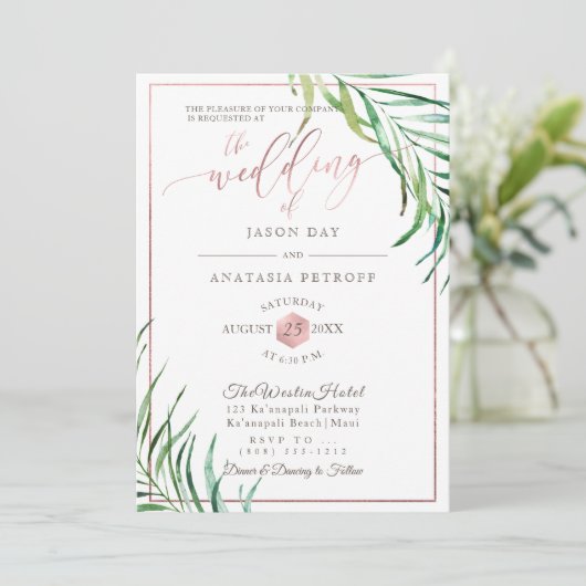 PixDezines Greenery Palms+Honingraat Kaart (Staand voorkant)