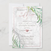 PixDezines Greenery Palms+Marble+Roos Gold Heart Kaart (Voorkant)