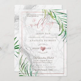 PixDezines Greenery Palms+Marble+Roos Gold Heart Kaart