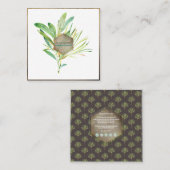 PixDezines GREENERY, SAGE+PINE Vierkante Visitekaartje (Voorkant / Achterkant)