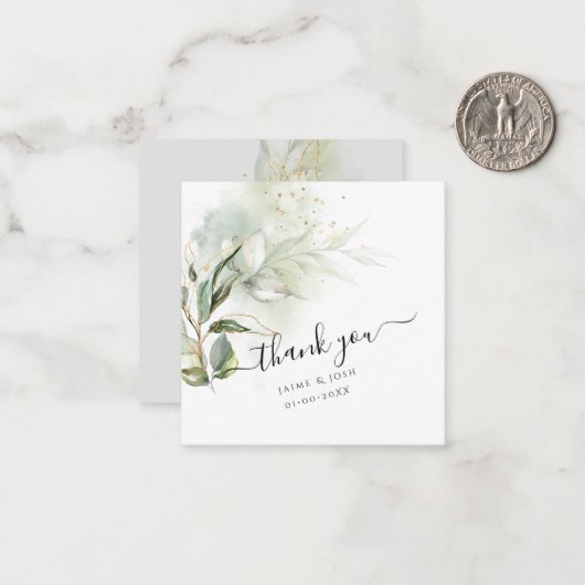 PixDezines Greenery Waterverf Eucalyptus Branch N Notitiekaartje (Voorkant / Achterkant in situ)