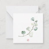 PixDezines Greenery Waterverf Eucalyptus Branch Notitiekaartje (Achterkant)