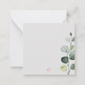 PixDezines Greenery Waterverf Eucalyptus Branch Notitiekaartje (Achterkant)