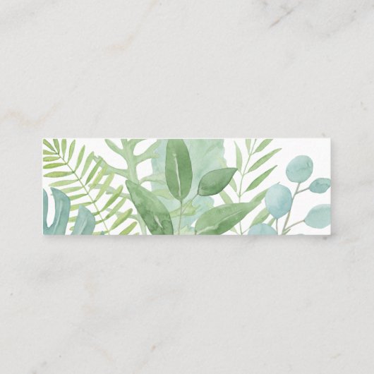 PixDezines Greenery Waterverf RSVP-behuizing Mini Visitekaartje (Achterkant)