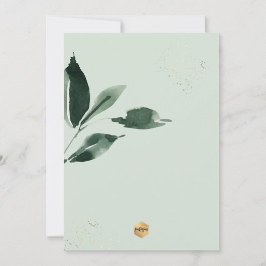 PixDezines Greenery Waterverf Winter Wreath Kaart (Achterkant)