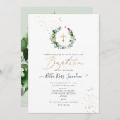 PixDezines Greenery Waterverf Winter Wreath Kaart (Voorkant / Achterkant)