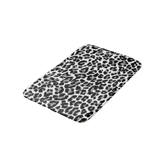 PixDezines Grey Leopard Print/DIY achtergrondkleur Badmat (Gekanteld)