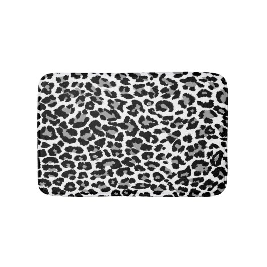 PixDezines Grey Leopard Print/DIY achtergrondkleur Badmat (Voorkant)
