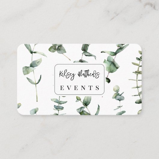 PixDezines groen Eucalyptus Visitekaartje (Voorkant)