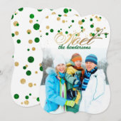 PixDezines groen/goud/nep folie confetti/vakantie Feestdagenkaart (Voorkant / Achterkant)