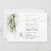 PixDezines Groen Gouden Eucalyptus Bruidsbrunch Kaart (Voorkant)