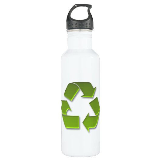 PixDezines groen recyclen symbool Waterfles (Voorkant)