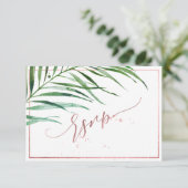 PixDezines Groen RSVP Faux Roos Goud Kaartje (Staand voorkant)