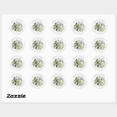 PixDezines groen, salie groen zilver bladeren Ronde Sticker (Vel)
