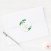 PixDezines groen, tropisch bladeren Ronde Sticker (Envelop)