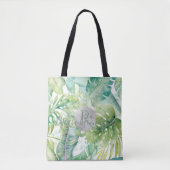PixDezines groen, tropische Monstera Tote Bag (Voorkant)