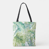 PixDezines groen, tropische Monstera Tote Bag (Achterkant)