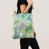 PixDezines groen, tropische Monstera Tote Bag (Dichtbij)
