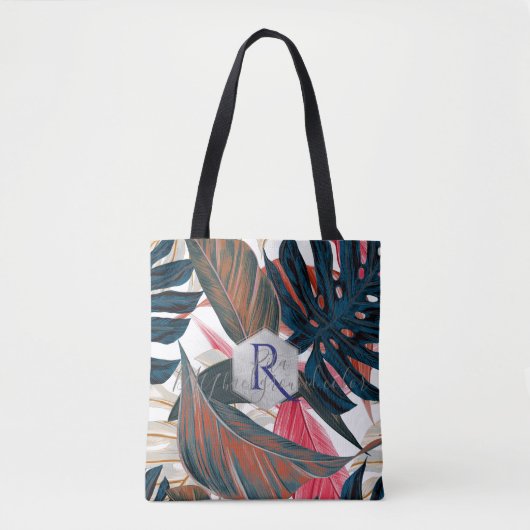 PixDezines groen, tropische Monstera Tote Bag (Voorkant)