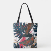 PixDezines groen, tropische Monstera Tote Bag (Achterkant)