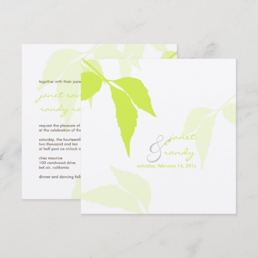 PixDezines groene bladeren/diy achtergrondkleur Kaart (Voorkant / Achterkant)