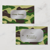 PixDezines Groene Camouflage+Hond Tags Visitekaartje (Voorkant / Achterkant)