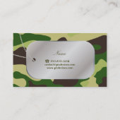 PixDezines Groene Camouflage+Hond Tags Visitekaartje (Achterkant)