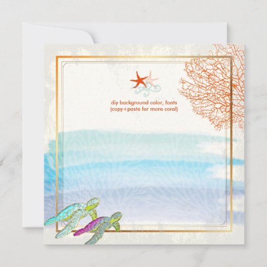 PixDezines groene schildpadden+maui koraal+zeester (Achterkant)