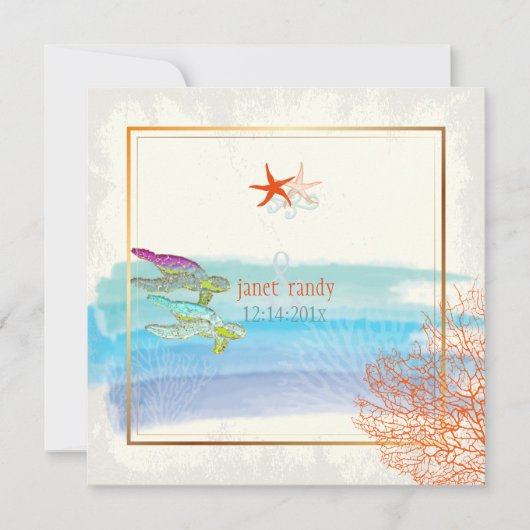 PixDezines groene schildpadden+maui koraal+zeester (Voorkant)