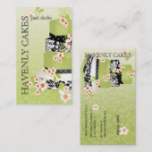 PixDezines groene thee bruidstaart/doe-het-zelf ac Visitekaartje (Voorkant / Achterkant)