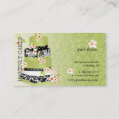 PixDezines groene thee bruidstaart/doe-het-zelf ac Visitekaartje (Achterkant)