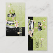 PixDezines groene thee fondant cake/diy kleur Visitekaartje (Voorkant / Achterkant)