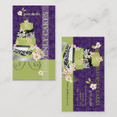 PixDezines groene thee fondant cake/diy kleur Visitekaartje (Voorkant / Achterkant)