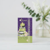 PixDezines groene thee fondant cake/diy kleur Visitekaartje (Staand voorkant)