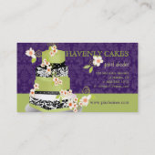 PixDezines groene thee fondant cake/diy kleur Visitekaartje (Achterkant)